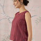 InWeave Maroon Striped Kantha W/S Top - Swadesiicart
