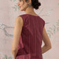 InWeave Maroon Striped Kantha W/S Top - Swadesiicart