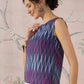 InWeave Purple Blue Ikkat Kantha W/S Top - Swadesiicart