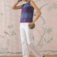 InWeave Purple Blue Ikkat Kantha W/S Top - Swadesiicart