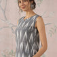 InWeave Grey Ikkat Kantha W/S Top - Swadesiicart