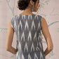 InWeave Grey Ikkat Kantha W/S Top - Swadesiicart