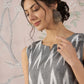 InWeave Grey Ikkat Kantha W/S Top - Swadesiicart