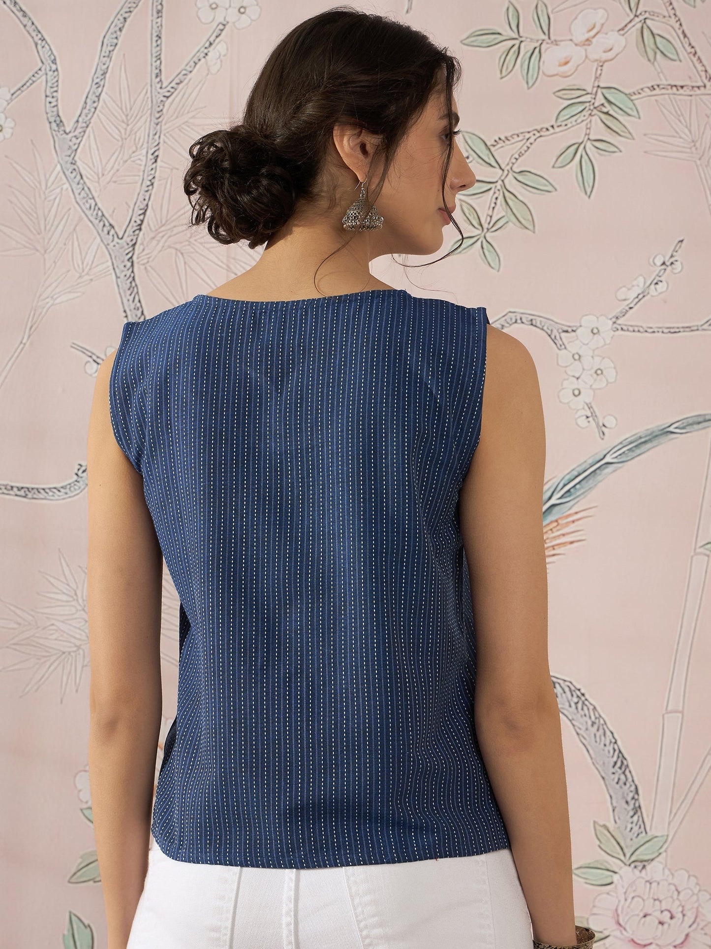 InWeave Blue Kantha W/S Top - Swadesiicart