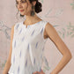 InWeave White Blue Ikkat W/S Top - Swadesiicart
