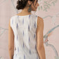 InWeave White Blue Ikkat W/S Top - Swadesiicart
