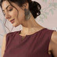 InWeave Wine Kantha W/S Top - Swadesiicart