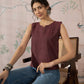 InWeave Wine Kantha W/S Top - Swadesiicart