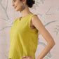 InWeave Light Yellow Kantha W/S Top - Swadesiicart