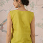 InWeave Light Yellow Kantha W/S Top - Swadesiicart