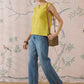 InWeave Light Yellow Kantha W/S Top - Swadesiicart