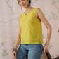 InWeave Light Yellow Kantha W/S Top - Swadesiicart