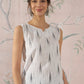 InWeave White Black Ikkat W/S Top - Swadesiicart