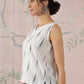 InWeave White Black Ikkat W/S Top - Swadesiicart