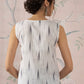 InWeave White Black Ikkat W/S Top - Swadesiicart