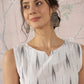 InWeave White Black Ikkat W/S Top - Swadesiicart