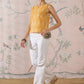 InWeave Yellow Ikkat W/S Top - Swadesiicart