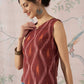InWeave Rust Ikkat W/S Top - Swadesiicart