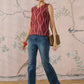 InWeave Rust Ikkat W/S Top - Swadesiicart