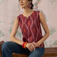 InWeave Rust Ikkat W/S Top - Swadesiicart