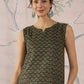 InWeave Green Foil Print W/S Top - Swadesiicart
