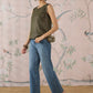 InWeave Green Foil Print W/S Top - Swadesiicart
