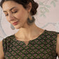 InWeave Green Foil Print W/S Top - Swadesiicart