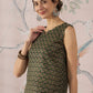 InWeave Green Foil Print W/S Top - Swadesiicart
