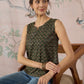 InWeave Green Foil Print W/S Top - Swadesiicart