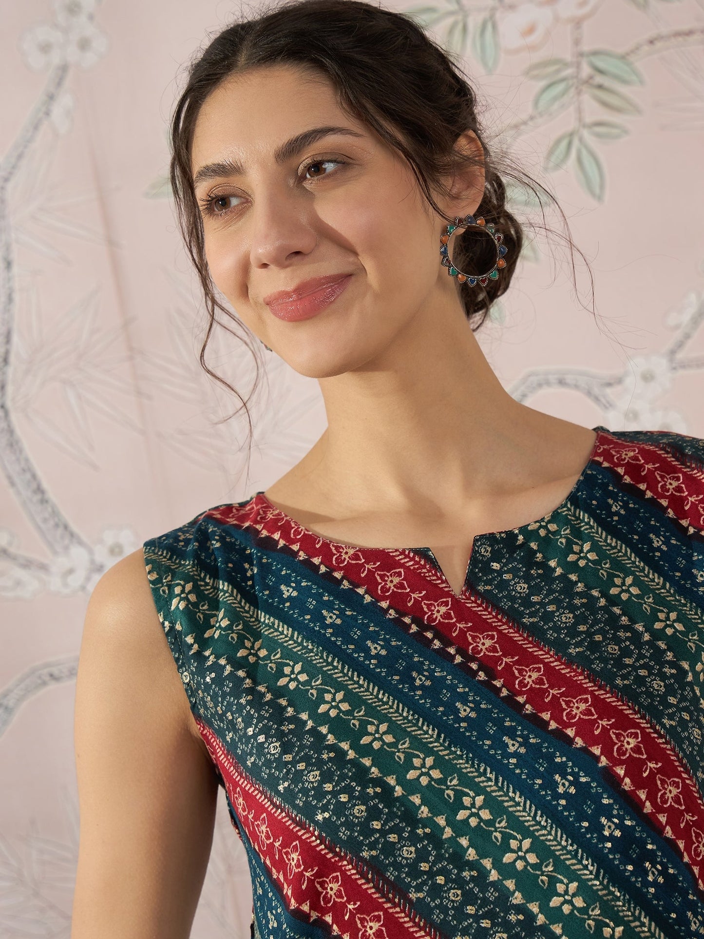 InWeave Teal Hunter Batik W/S Top - Swadesiicart