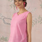 InWeave Baby Pink Kantha W/S Top - Swadesiicart