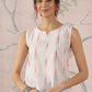 InWeave White Red Ikkat W/S Top - Swadesiicart