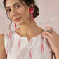 InWeave White Red Ikkat W/S Top - Swadesiicart