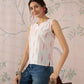 InWeave White Red Ikkat W/S Top - Swadesiicart