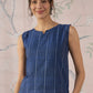 InWeave Indigo Striped Kantha W/S Top - Swadesiicart