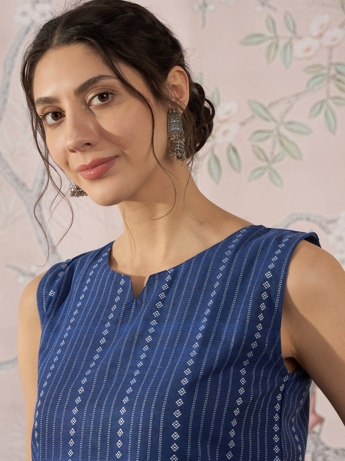InWeave Indigo Striped Kantha W/S Top - Swadesiicart