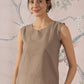 InWeave Light Brown Kantha W/S Top - Swadesiicart