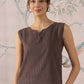 InWeave Dark Brown Kantha W/S Top - Swadesiicart