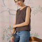 InWeave Dark Brown Kantha W/S Top - Swadesiicart