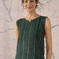 InWeave Green Striped Kantha W/S Top - Swadesiicart