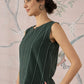 InWeave Green Striped Kantha W/S Top - Swadesiicart