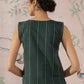 InWeave Green Striped Kantha W/S Top - Swadesiicart