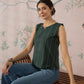 InWeave Green Striped Kantha W/S Top - Swadesiicart