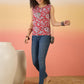 InWeave Red White Block Print W/S Top - Swadesiicart