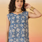 InWeave Blue White Block Print W/S Top