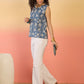 InWeave Blue White Block Print W/S Top - Swadesiicart