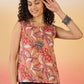 InWeave Coral Jaal Floral Print W/S Top - Swadesiicart