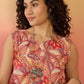 InWeave Coral Jaal Floral Print W/S Top - Swadesiicart