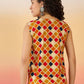 InWeave Mustard Multi Check Foil W/S Top - Swadesiicart