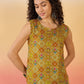 InWeave Ochre Round Multi Foil W/S Top - Swadesiicart